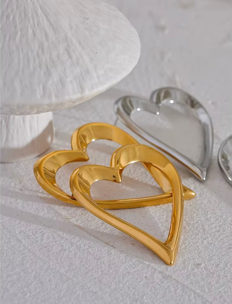 The Sculpted Love Studs - 18K Gold Plated Stud Earrings for Women | ENNVY