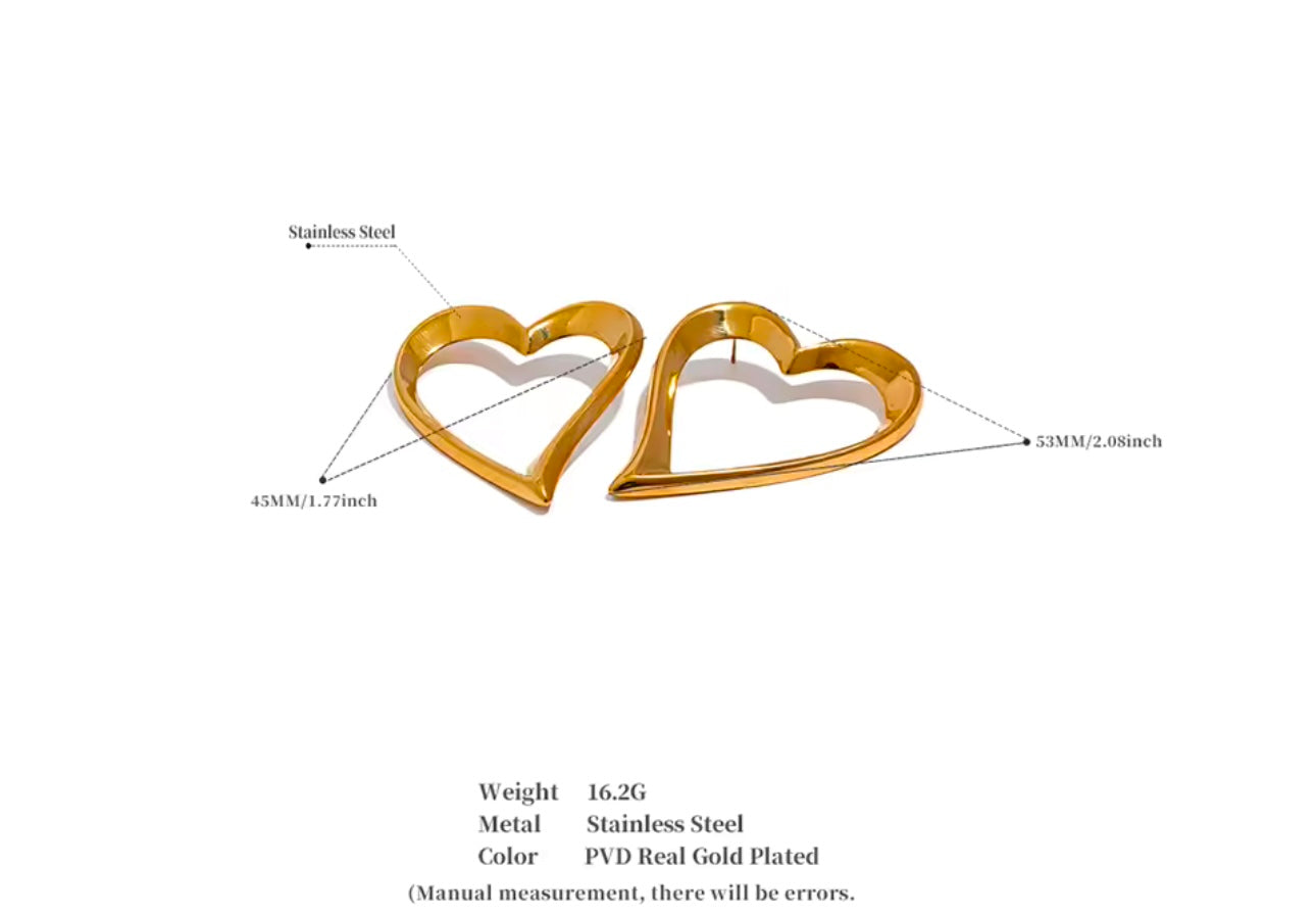 The Sculpted Love Studs - 18K Gold Plated Stud Earrings for Women | ENNVY