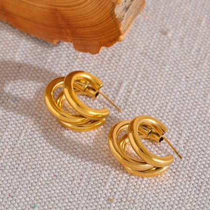 Halle Hoops - 18K Gold Plated Hoop Earrings for Women | ENNVY