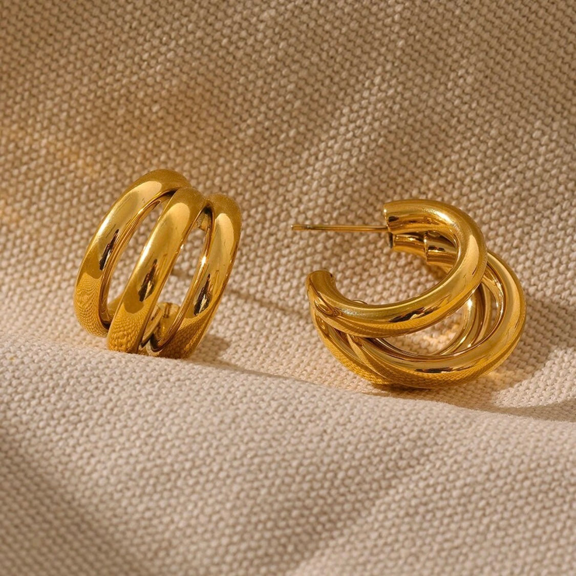 Halle Hoops - 18K Gold Plated Hoop Earrings for Women | ENNVY