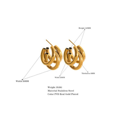 Halle Hoops - 18K Gold Plated Hoop Earrings for Women | ENNVY