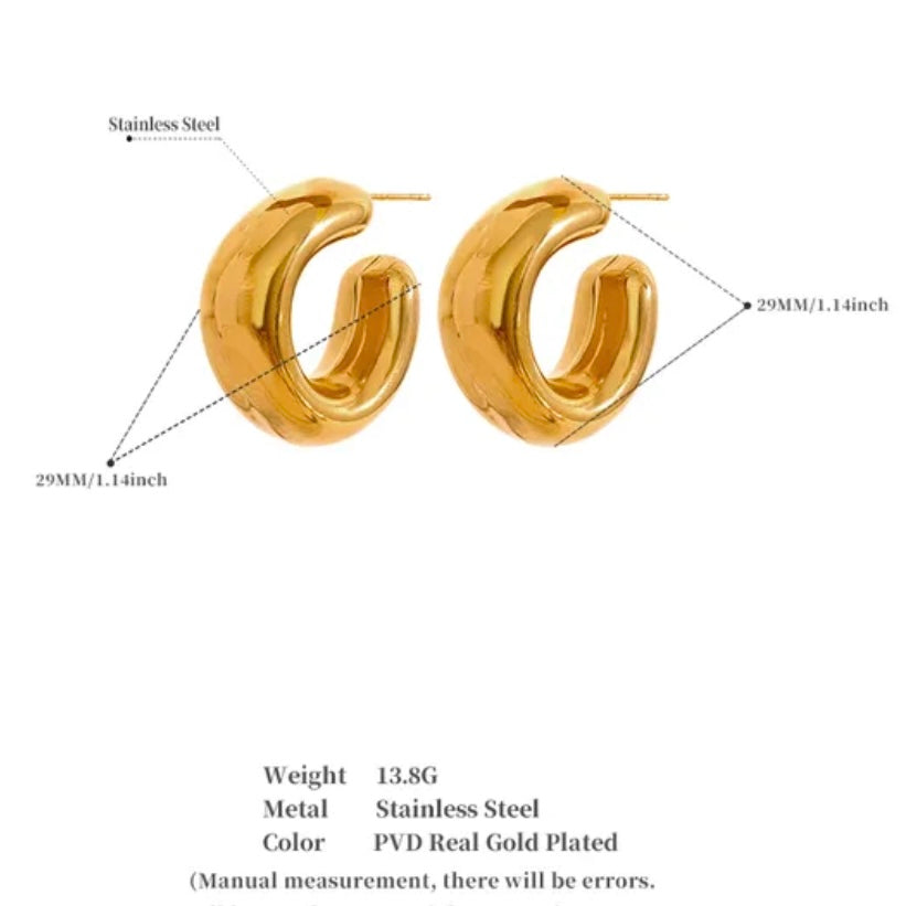 Mari Hoops - 18K Gold Plated Hoop Earrings for Women | ENNVY