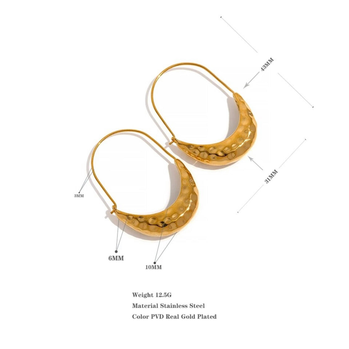 Riley Drop Earrings - 18K Gold Plated Hoop Earrings for Women | ENNVY
