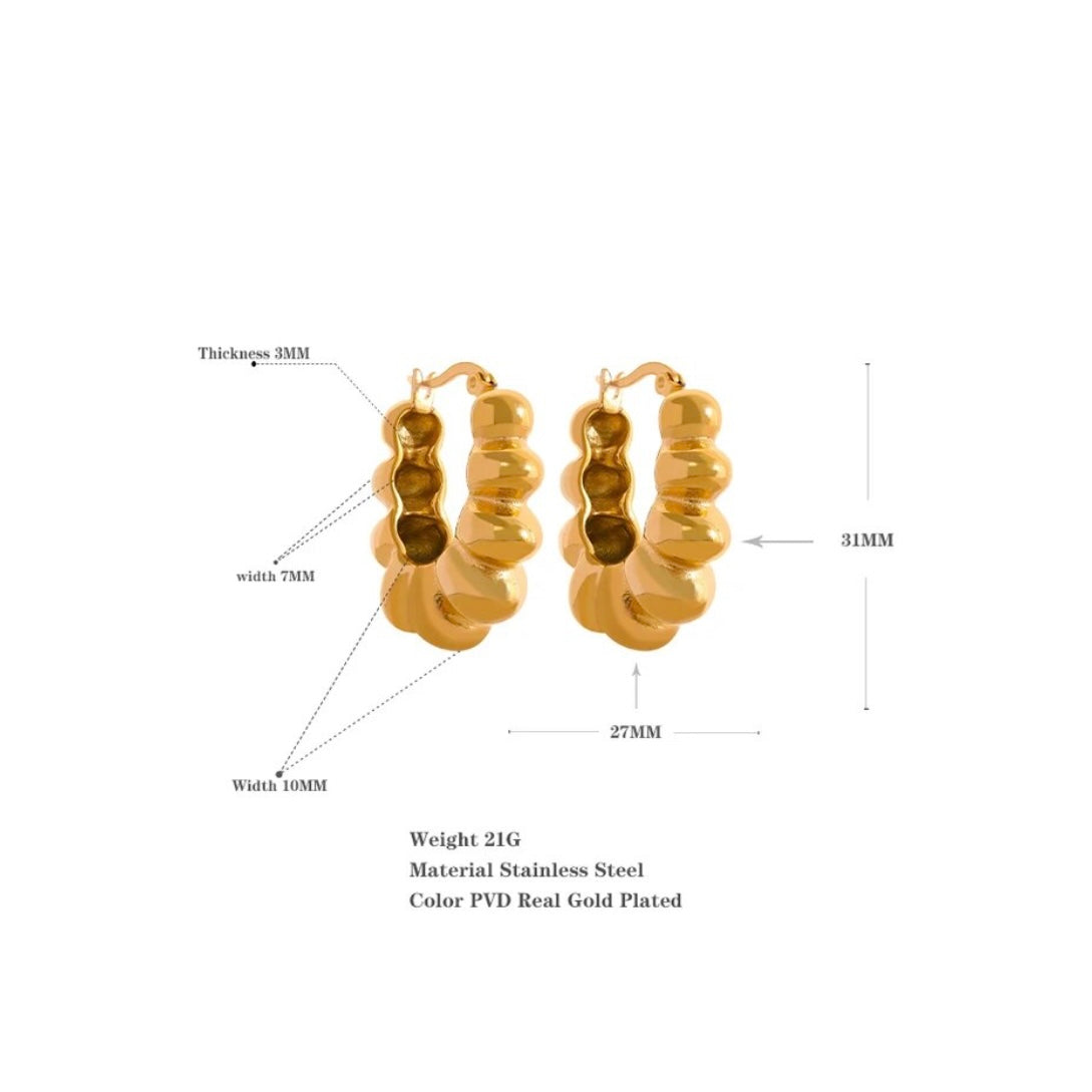 Hayden Hoops - 18K Gold Plated Hoop Earrings for Women | ENNVY