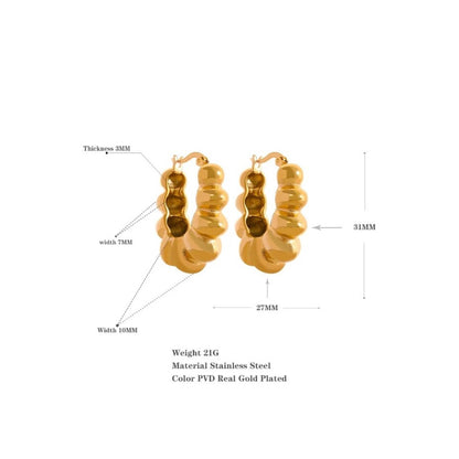 Hayden Hoops - 18K Gold Plated Hoop Earrings for Women | ENNVY