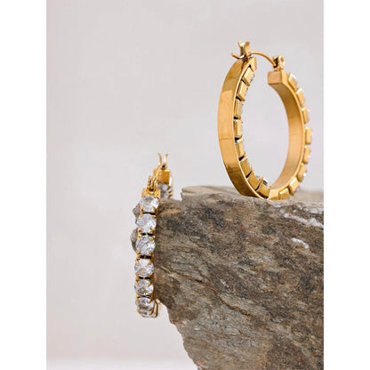 Boujie Bling Hoops - 18K Gold Plated Hoop Earrings for Women | ENNVY
