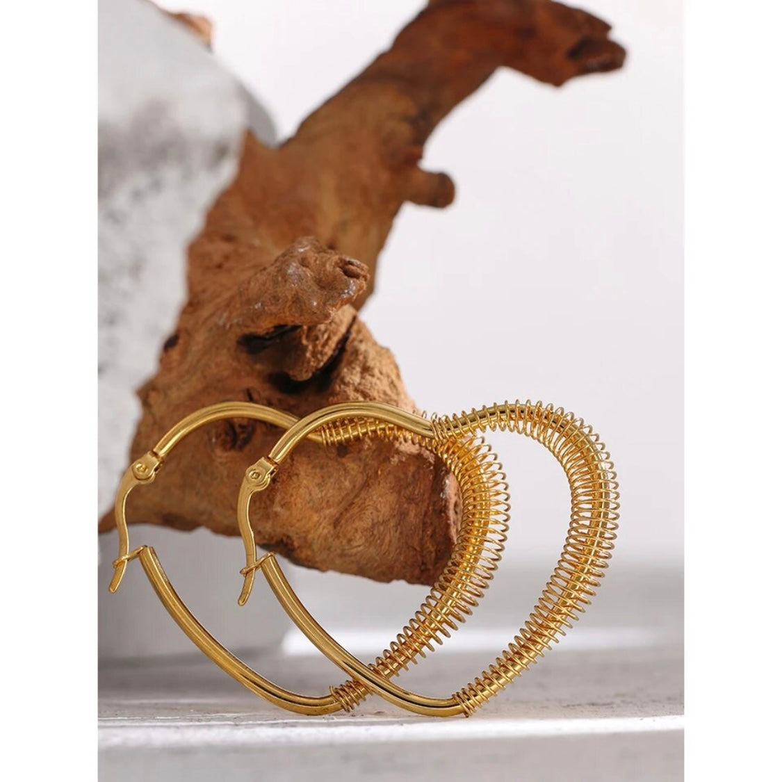 Heart of Gold Hoops