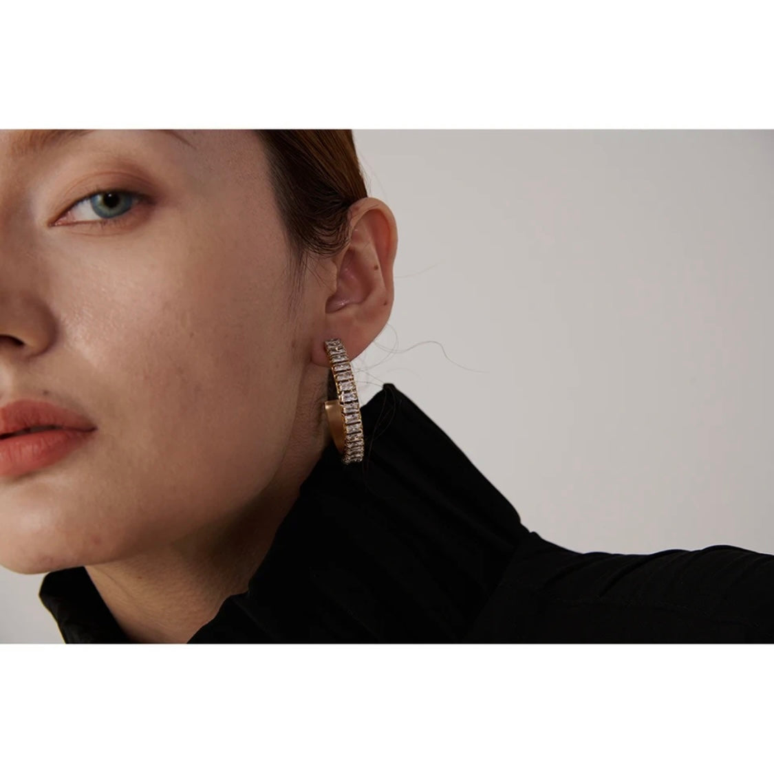 Romy Diamond Hoops - 18K Gold Plated Hoop Earrings for Women | ENNVY