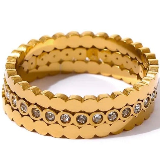 Undeniably Stacked Ring - 18K Gold Plated Statement Ring for Women | ENNVY