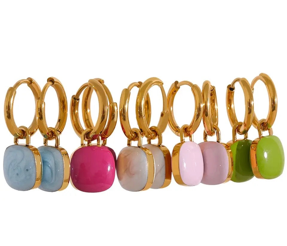 Bailey Drop Hoops - 18K Gold Plated Hoop Earrings for Women | ENNVY