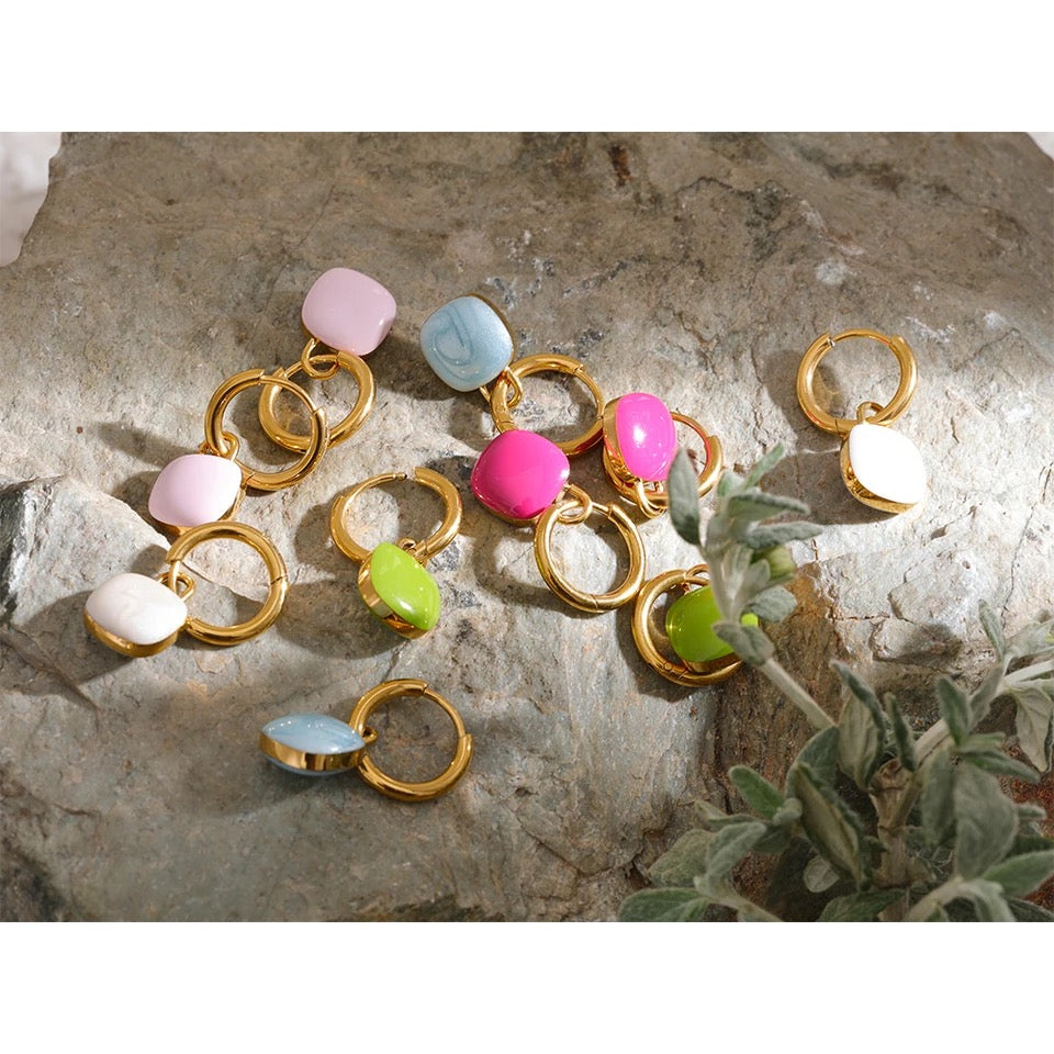 Bailey Drop Hoops - 18K Gold Plated Hoop Earrings for Women | ENNVY