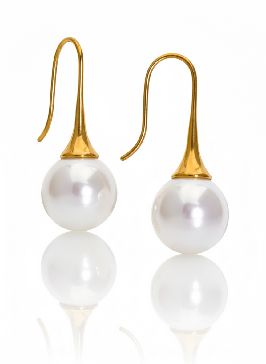 Pearl Noir Drops - 18K Gold Plated Drop Earrings for Women | ENNVY