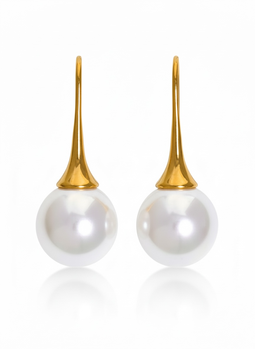 Pearl Noir Drops - 18K Gold Plated Drop Earrings for Women | ENNVY