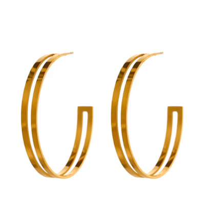 Alohi Hoops - 18K Gold Plated Hoop Earrings for Women | ENNVY