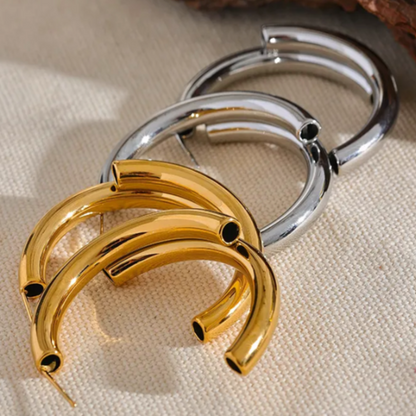 Erryn Hoops - 18K Gold Plated Hoop Earrings for Women | ENNVY