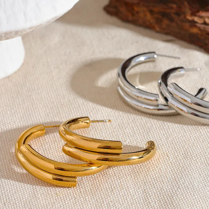 Erryn Hoops - 18K Gold Plated Hoop Earrings for Women | ENNVY