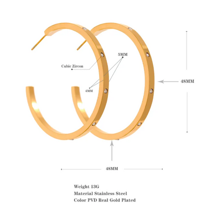 Zyra Hoops - 18K Gold Plated Hoop Earrings for Women | ENNVY