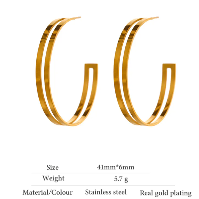 Alohi Hoops - 18K Gold Plated Hoop Earrings for Women | ENNVY