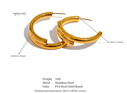 Erryn Hoops - 18K Gold Plated Hoop Earrings for Women | ENNVY