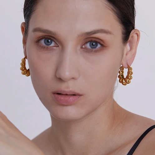 Hayden Hoops - 18K Gold Plated Hoop Earrings for Women | ENNVY