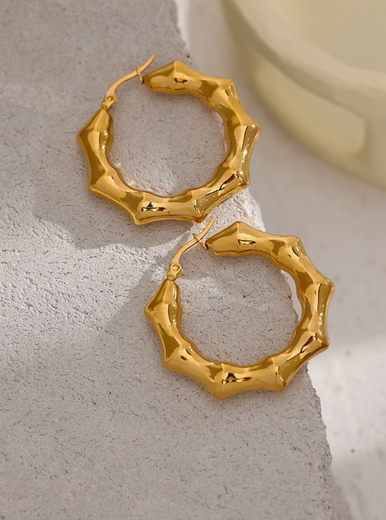Haley Hoops - 18K Gold Plated Hoop Earrings for Women | ENNVY