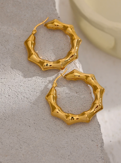 Haley Hoops - 18K Gold Plated Hoop Earrings for Women | ENNVY
