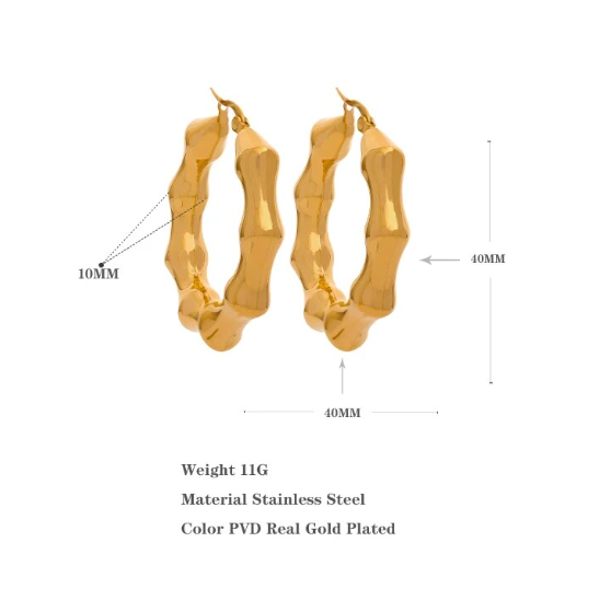 Haley Hoops - 18K Gold Plated Hoop Earrings for Women | ENNVY