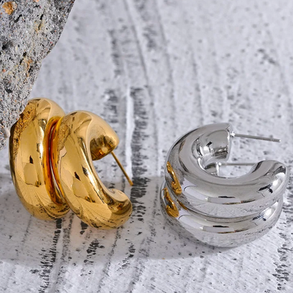Noa Huggie Hoops - 18K Gold Plated Huggie Hoop Earrings for Women | ENNVY