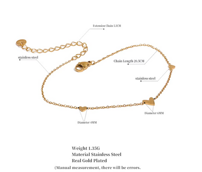 Love on Repeat Anklet - 18K Gold Plated Gold Anklet for Women | ENNVY