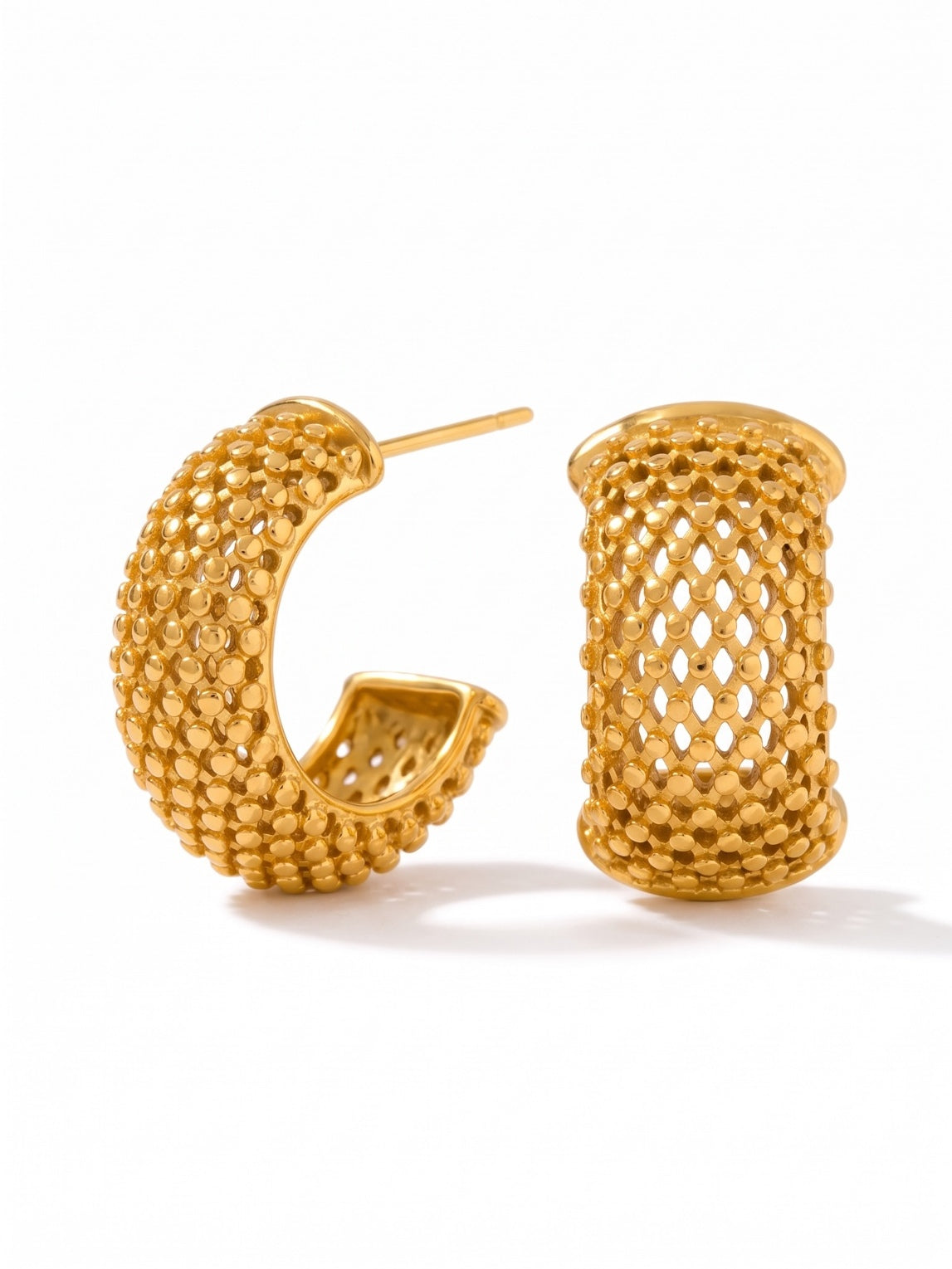 Naturally Chic gold textured hoop earrings