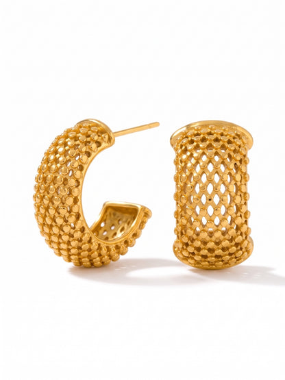 Naturally Chic gold textured hoop earrings