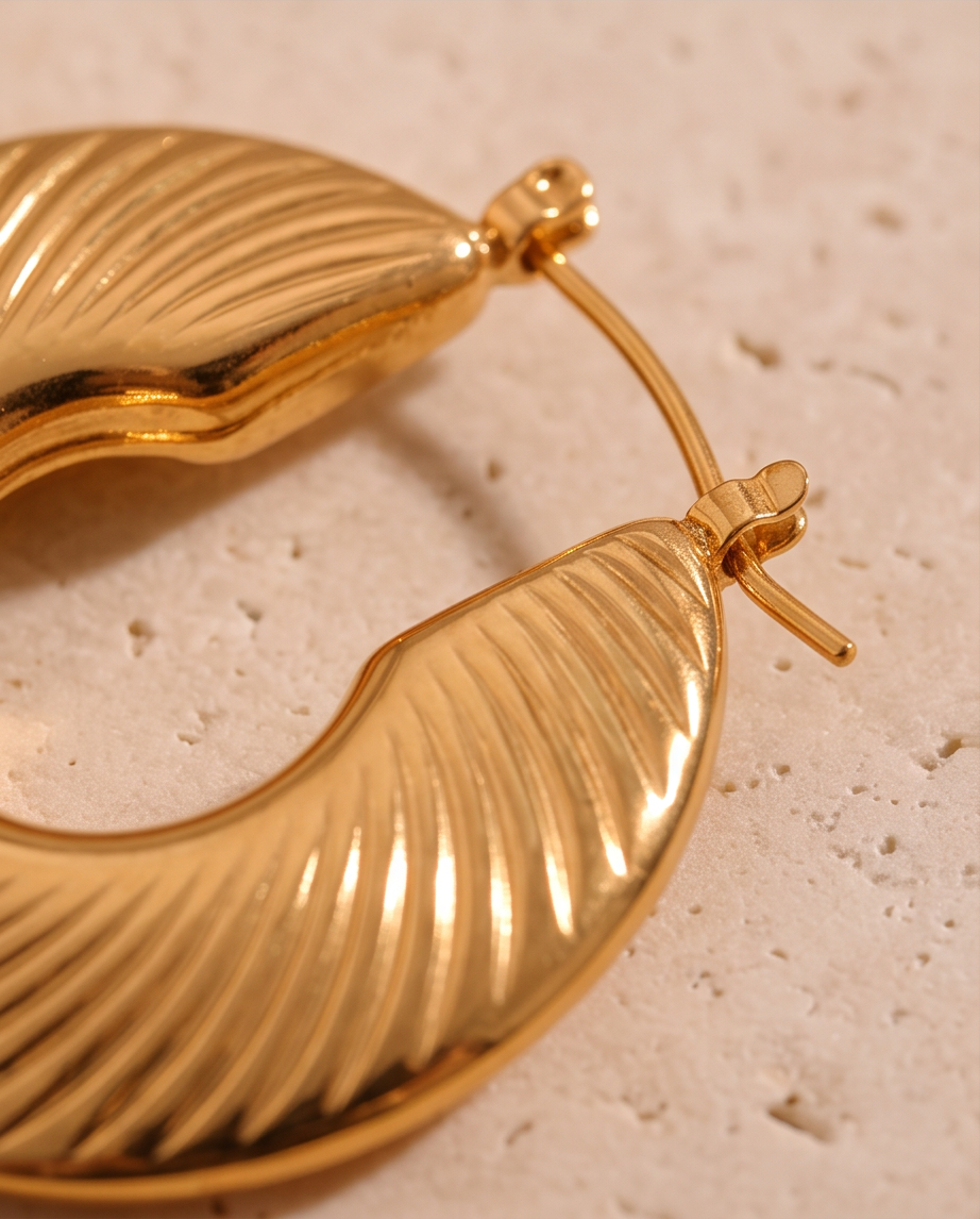 Close-up of the hinged latch closure on Unmistakably Chic Hoops